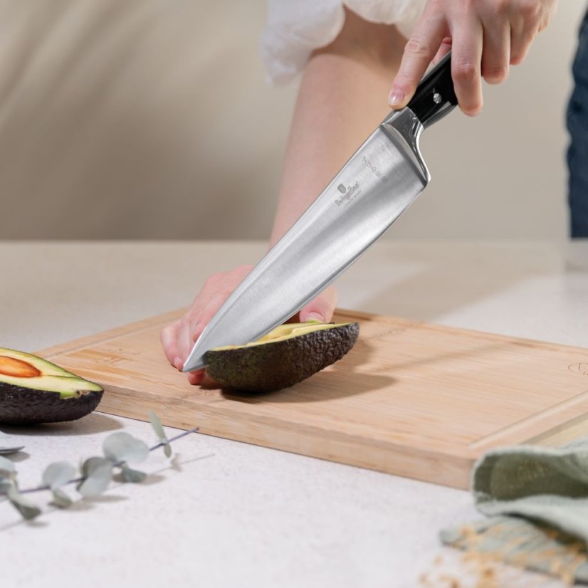 6 pcs knife set with bamboo stand Berlingerhaus Matte Black Collection BH-3136