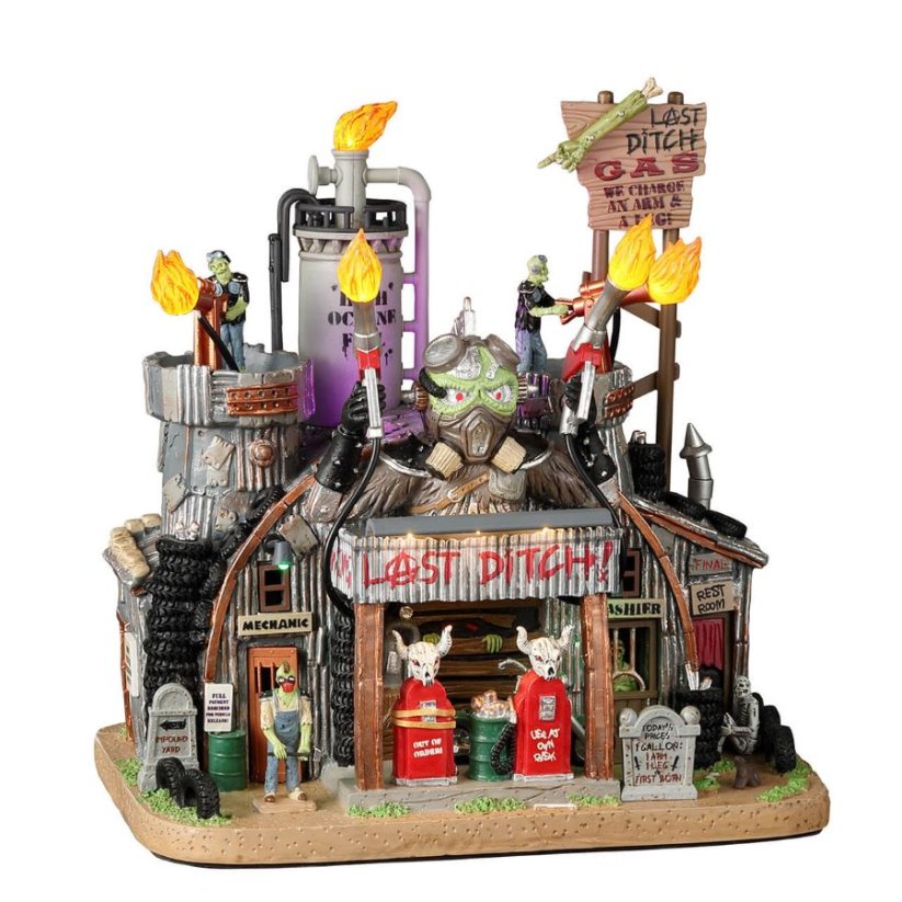 Lighted Building Lemax 25842 Last Ditch Gas & Salvage