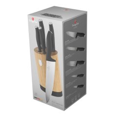 6 pcs knife set with bamboo stand Berlingerhaus Anthracite Collection BH-2672