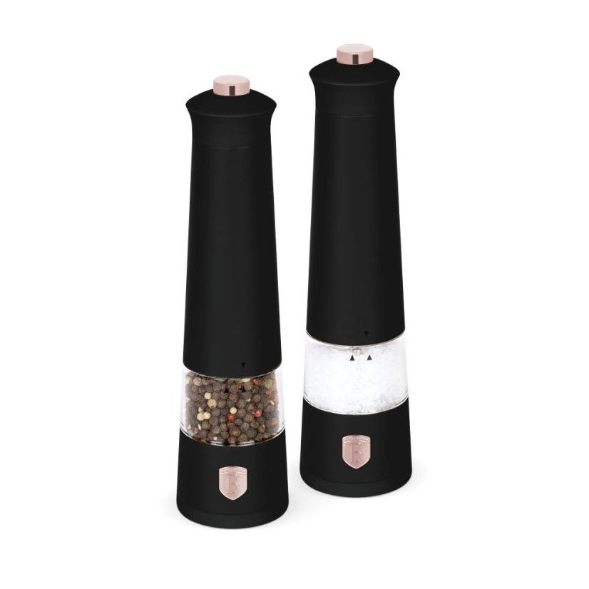 Elektrický mlýnek na sůl a pepř 2 dílná sada Berlingerhaus Black Rose Collection BH-9499