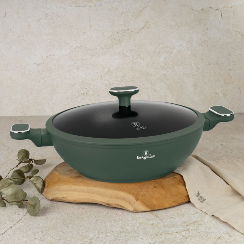 Wok s pokrievkou 30 cm Berlingerhaus Matte Green Collection BH-8160