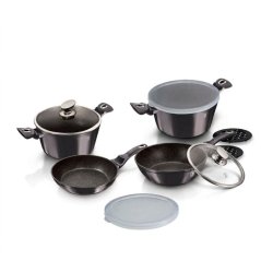 Sada hrncov s mramorovým povrchom 10 dielna Berlingerhaus Metallic Line Carbon Pro Edition BH-6886MN