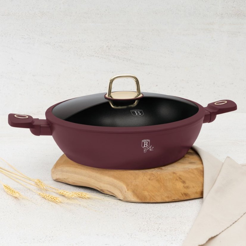 Plytký kastról 4,5 L s pokrievkou 30 cm Berlingerhaus Leonardo Collection BH-8039