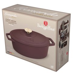 Ťažký liatinový oválny hrniec s vekom 4,65 L Berlingerhaus Leonardo Collection BH-6543