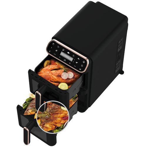 Teplovzdušná fritéza s dvojitým košom 5,5+ 5,5L s priehľadnými okienkami Berlingerhaus Black Rose Collection BH-9802