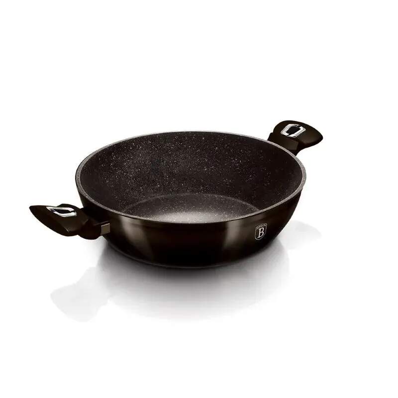 Plytký kastról 2,3 L s mramorovým povrchom 24 cm Berlingerhaus Shiny Black Edition BH-6608