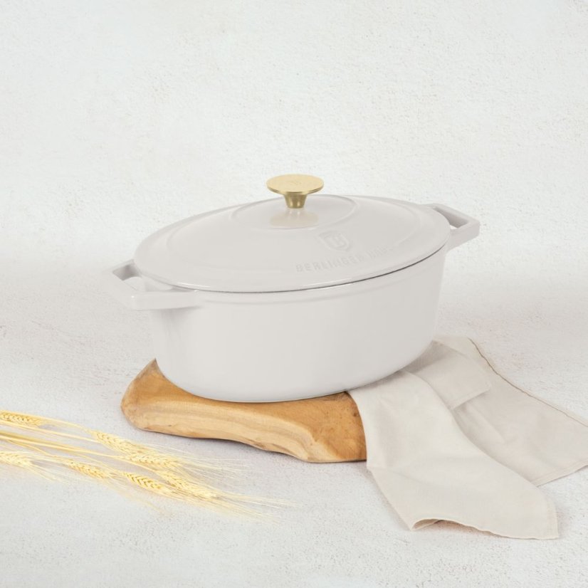 Ťažký liatinový oválny hrniec s vekom 4,65 L Berlingerhaus Sahara Collection BH-6540