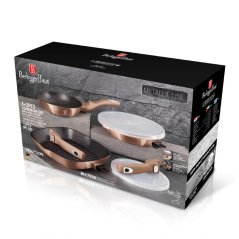 Sada panvíc s odnímateľnou rukoväťou 5 dielna Berlingerhaus Metallic Line Rose Gold BH-7038
