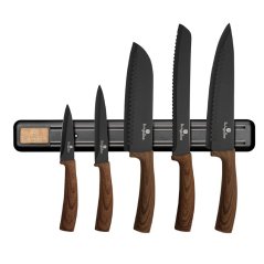 Sada kuchynských nožov s magnetickou lištou 6 dielna Berlingerhaus Ebony Rosewood Collection BH-2540