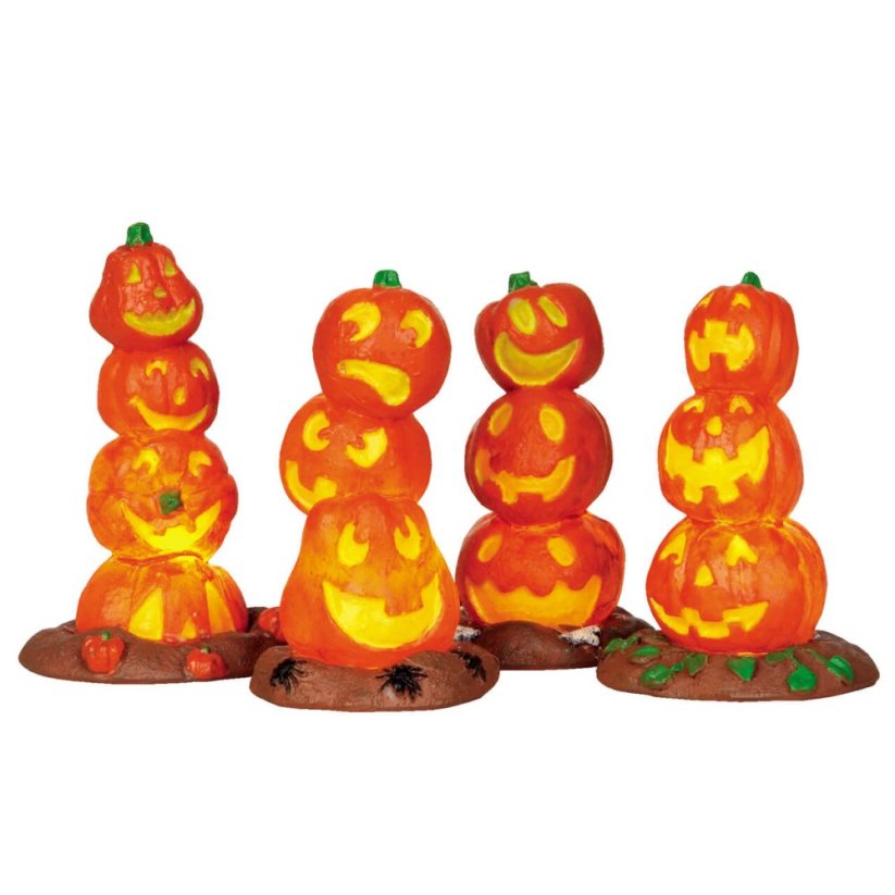 Figurines Lemax 34623 Light-Up Pumpkin Stack, Set Of 4