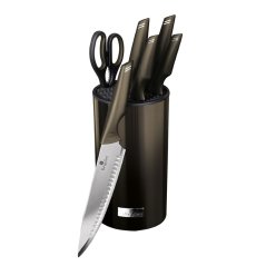 Sada kuchynských nožov v nerezovom stojane 7 dielna Berlingerhaus Shiny Black Edition BH-2793