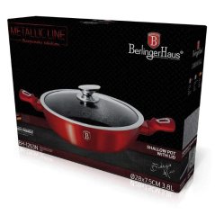 Plytký kastról 3,8 L s mramorovým povrchom 28 cm Berlingerhaus Metallic Line Burgundy BH-1263N