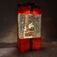 Vianočný darček Svietnik so snežením a zvonkohrou na baterky aj USB - Mikuláš s darčekmi