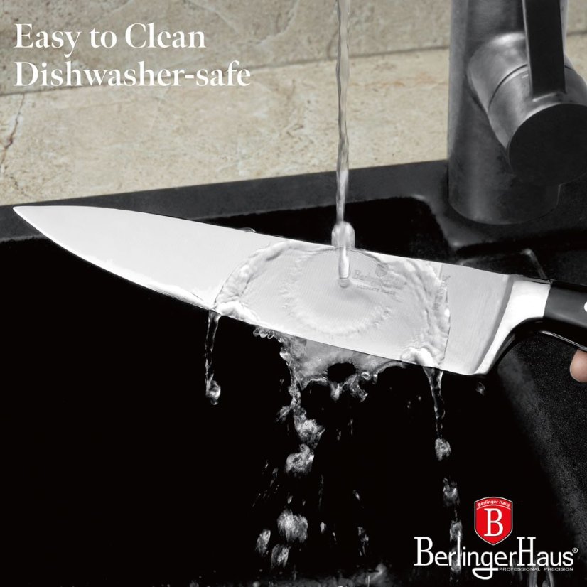 Sada kuchyňských nožů s bambusovým stojanem 6 dílná Berlingerhaus Matte Black Collection BH-3136