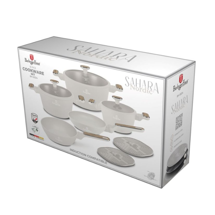 10 pcs cookware set Berlingerhaus Sahara Nordic Collection BH-8324