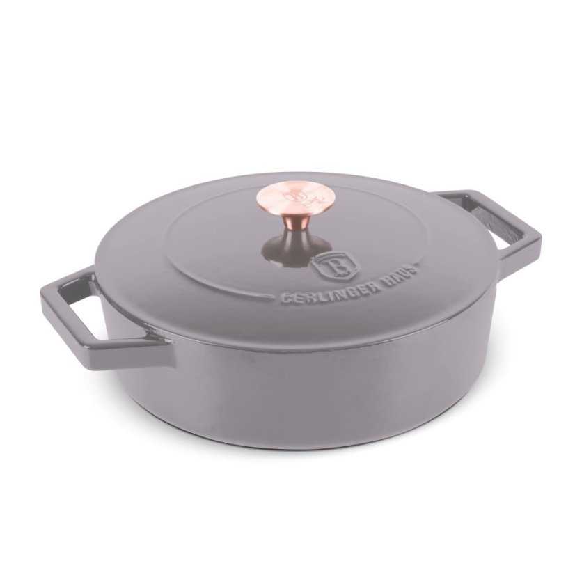Ťažký liatinový hrniec s vekom Ø 26 cm 2,57 L Berlingerhaus Taupe Collection BH-6527