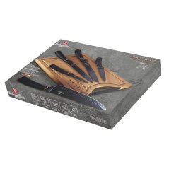Sada kuchynských nožov s doskou na krájanie 6 dielna Berlingerhaus Black Rose Collection BH-2550