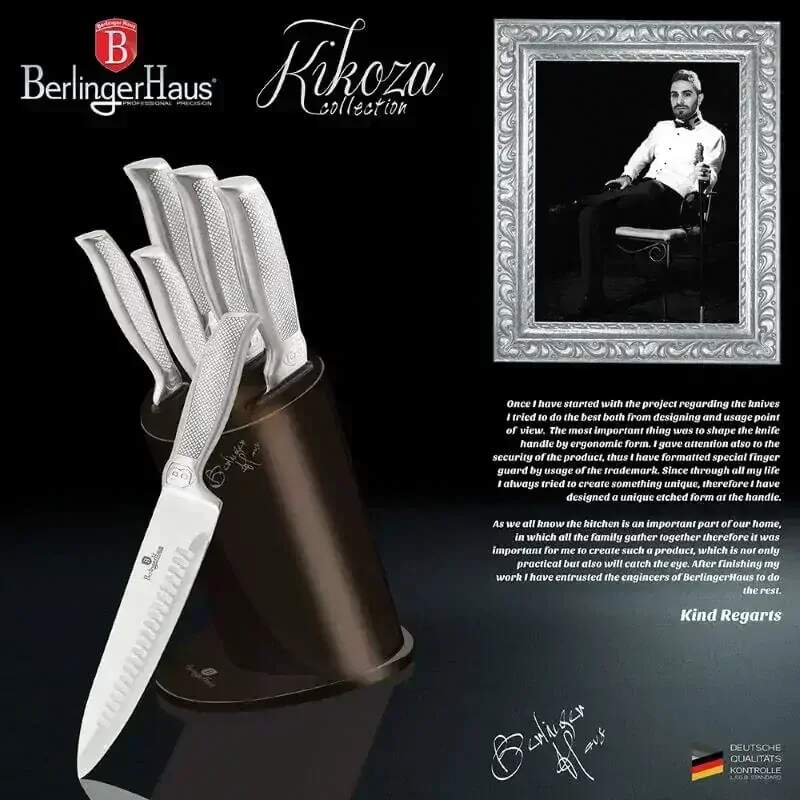 Sada kuchynských nožov v stojane 6 dielna Berlingerhaus Kikoza Collection BH-2260A