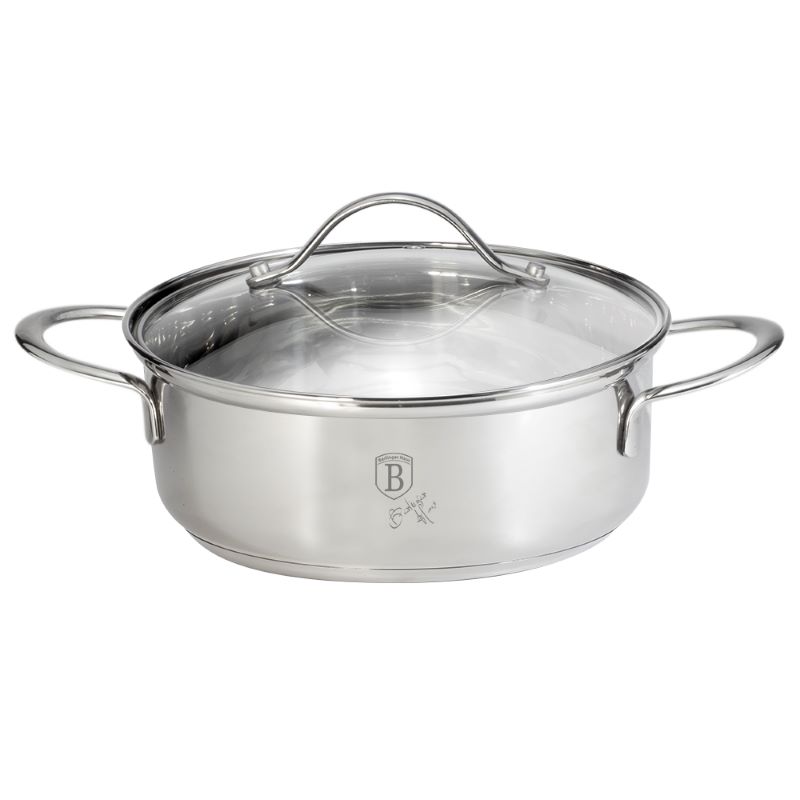 Nerezový kastról 7 L s pokrievkou Ø 28 cm Berlingerhaus Silver Jewellery Collection BH-6282