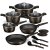 Sada hrncov s titanovým povrchom 15 dielna Berlingerhaus Primal Gloss Collection BH-8244