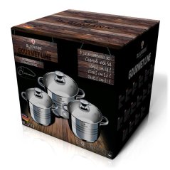 Sada nerezových hrncov 6 dielna Blaumann Gourmet Line BL-3174