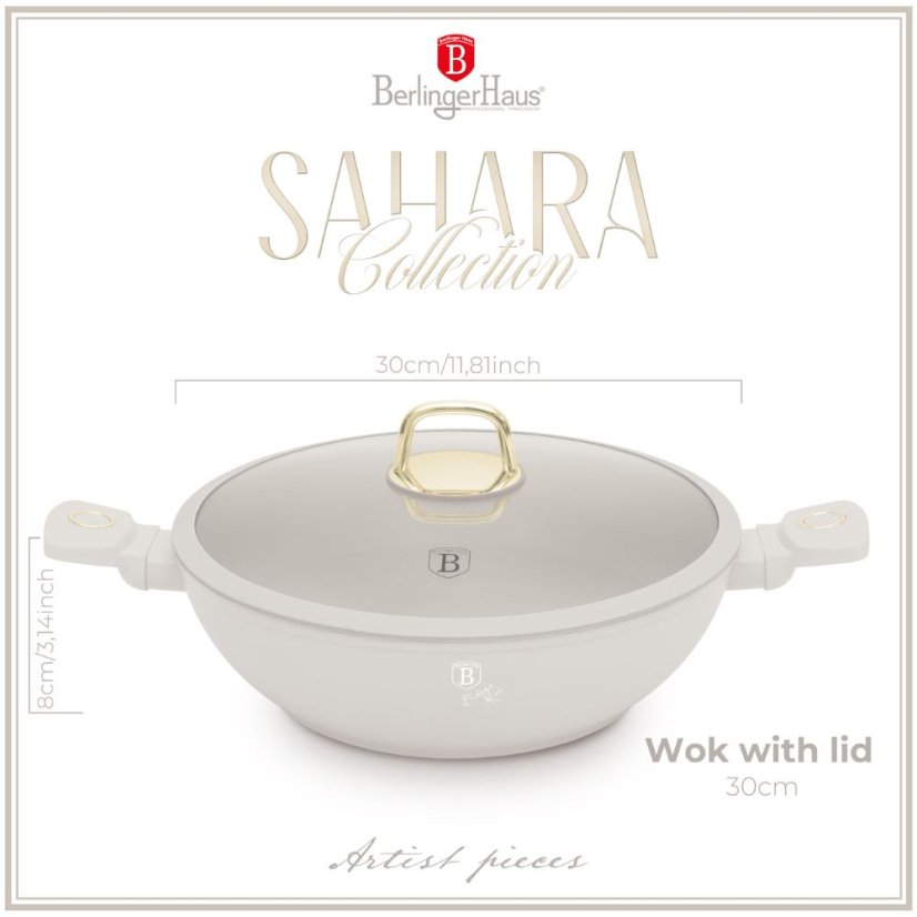 Wok s pokrievkou 30 cm Berlingerhaus Sahara Collection BH-8065