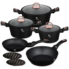 Sada hrncov s mramorovým povrchom 10 dielna Berlingerhaus Black Rose Collection BH-8168