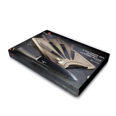 Sada kuchynských nožov s doskou na krájanie 6 dielna Berlingerhaus Metallic Line Carbon BH-2555