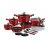 Sada hrncov s mramorovým povrchom 18 dielna Berlingerhaus Metallic Line Burgundy BH-7035