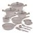 15 pcs cookware set Berlingerhaus Taupe Nordic Collection BH-8344