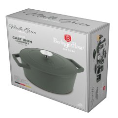 Ťažký liatinový hrniec s vekom Ø 24 cm 4,35 L Berlingerhaus Matte Green Collection BH-6544