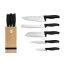 6 pcs knife set with bamboo stand Berlingerhaus Black Rose Collection BH-2970