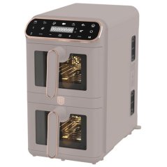 Dual basket air fryer 5,5+5,5L with visible window Berlingerhaus Taupe Collection BH-9804