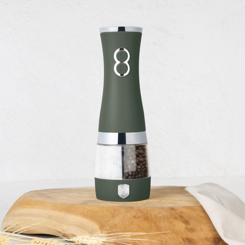 2 in 1 electric pepper and salt mil Berlingerhaus Matte Green Collection BH-9649