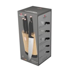 Sada kuchynských nožov s bambusovým stojanom 6 dielna Berlingerhaus Black Rose Collection BH-2752