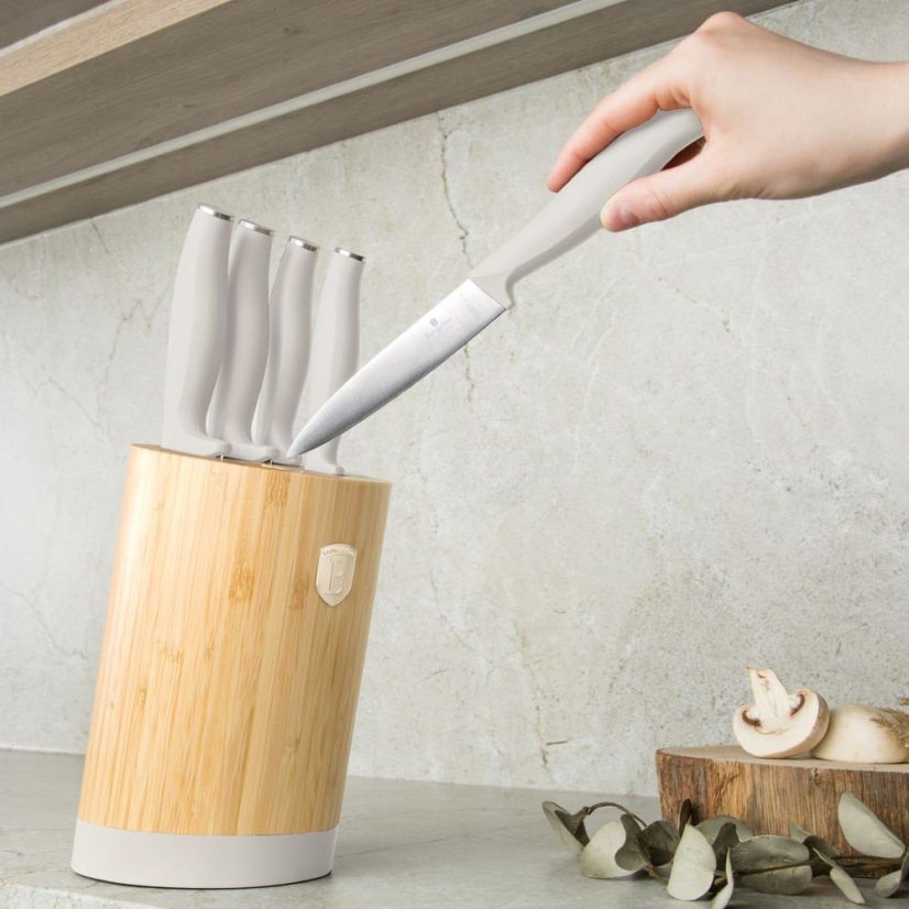 Sada kuchynských nožov s bambusovým stojanom 6 dielna Berlingerhaus Sahara Collection BH-2755