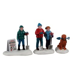 Figúrky Lemax 62623 Susedskí odhŕňači snehu, 3 dielny set
