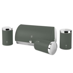 Chlebník s 3 dielnou sadou dóz na potraviny Berlingerhaus Matte Green Collection BH-6833