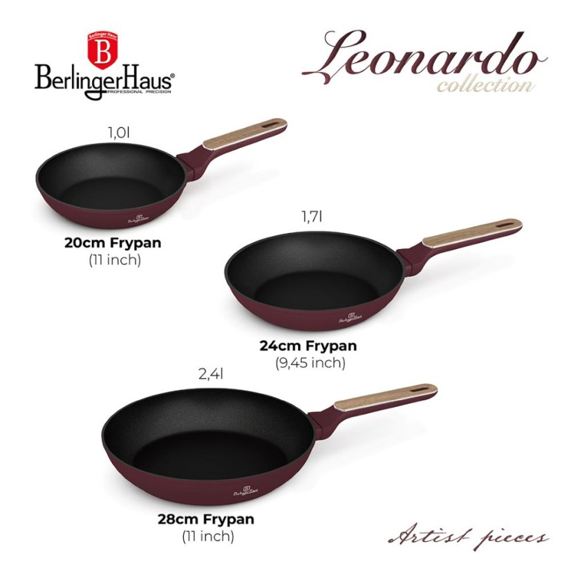 3 pcs frypan set Berlingerhaus Leonardo Nordic Collection BH-8303