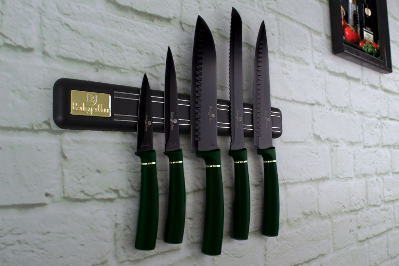 Sada kuchynských nožov s magnetickou lištou 6 dielna Berlingerhaus Emerald Collection BH-2532A