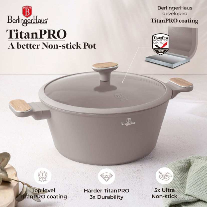 15 pcs cookware set Berlingerhaus Taupe Nordic Collection BH-8344