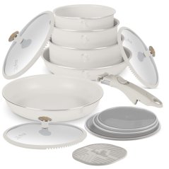 Sada varných a zapekacích mís s odnímateľnou rukoväťou 13 dielna vhodná do rúry do 220°C Berlingerhaus Sahara Nordic Collection BH-8420