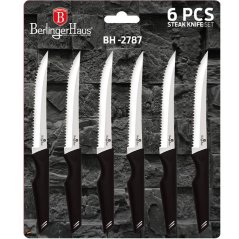 Steakové nože 6 dielna sada Berlingerhaus Black Silver Collection BH-2787