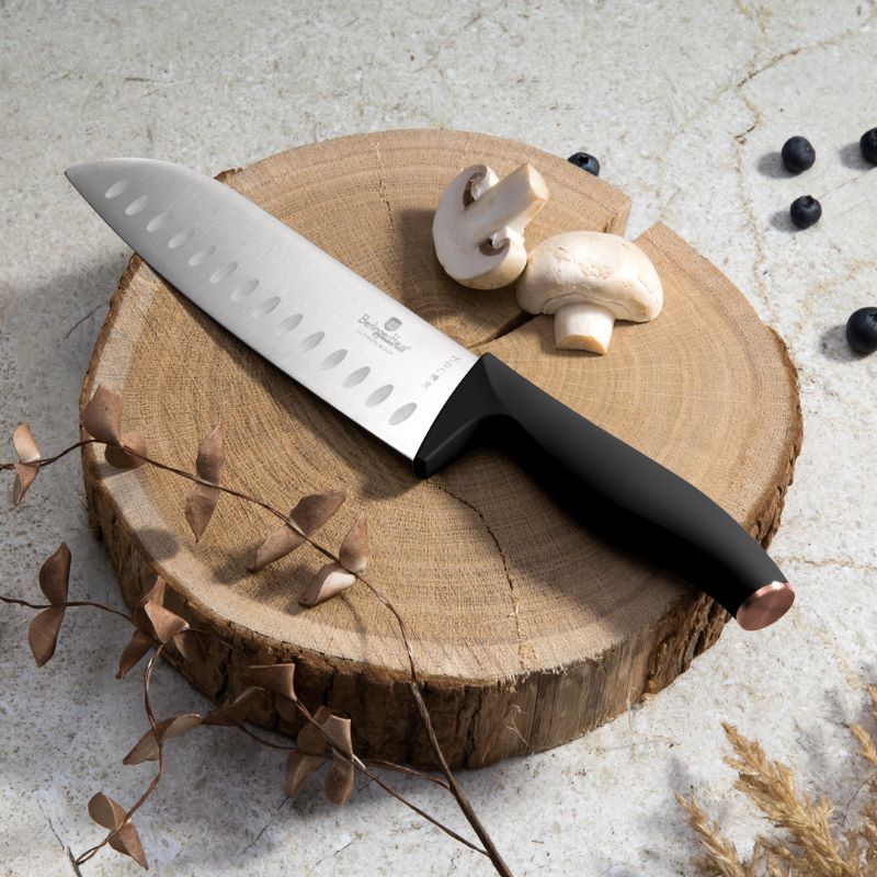 6 pcs knife set with bamboo stand Berlingerhaus Black Rose Collection BH-2970