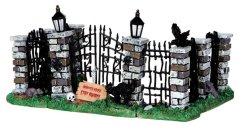 Accessories Lemax 34606 Spooky Iron Gate And Fence, Set Of 5