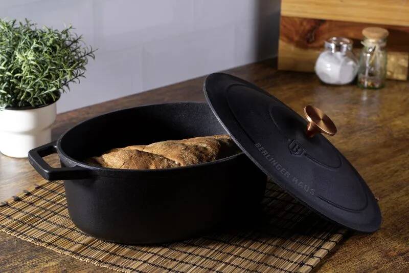 Ťažký liatinový oválny hrniec s vekom 4,65 L Berlingerhaus Strong Mold Seria BH-6494