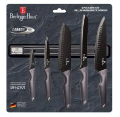 Sada kuchynských nožov s magnetickou lištou 6 dielna Berlingerhaus Metallic Line Carbon Pro Edition BH-2701