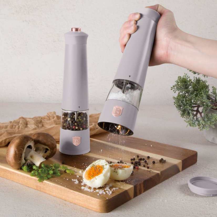 Elektrický mlynček na soľ a korenie 2 dielna sada Berlingerhaus Taupe Collection BH-9544