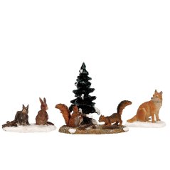 Figurines Lemax 12516 Woodland Animals, Set Of 4