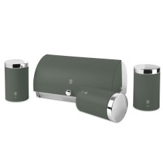 Chlebník s 3 dielnou sadou dóz na potraviny Berlingerhaus Matte Green Collection BH-6833